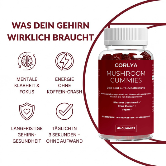 Löwenmähne + Vitamin B6 Gummies - 60 Stk.