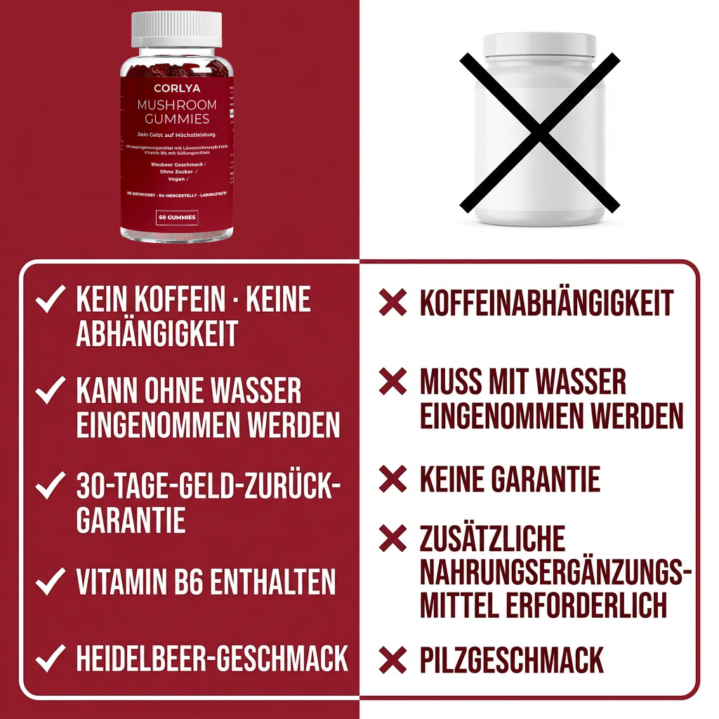 Löwenmähne + Vitamin B6 Gummies - 60 Stk.